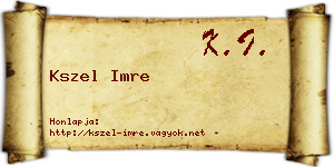 Kszel Imre névjegykártya