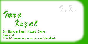 imre kszel business card